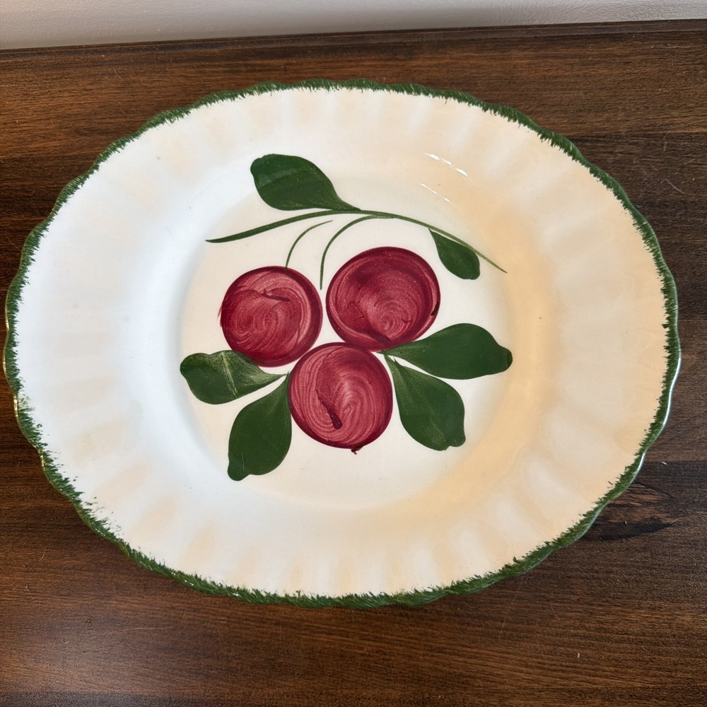 Vintage Blue Ridge Southern Pottery Cherry Trio OVAL PLATTER 11-3/4" x 9-1/2"